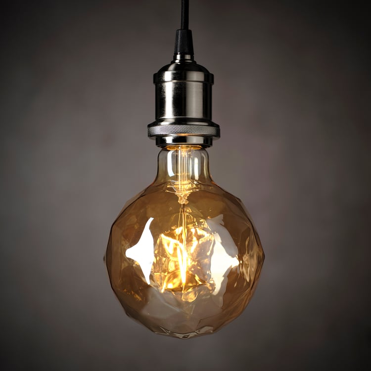 MOLNART LED bulb E26 120 lumen, globeshaped with faceted glass brown clear glass, 5" IKEA