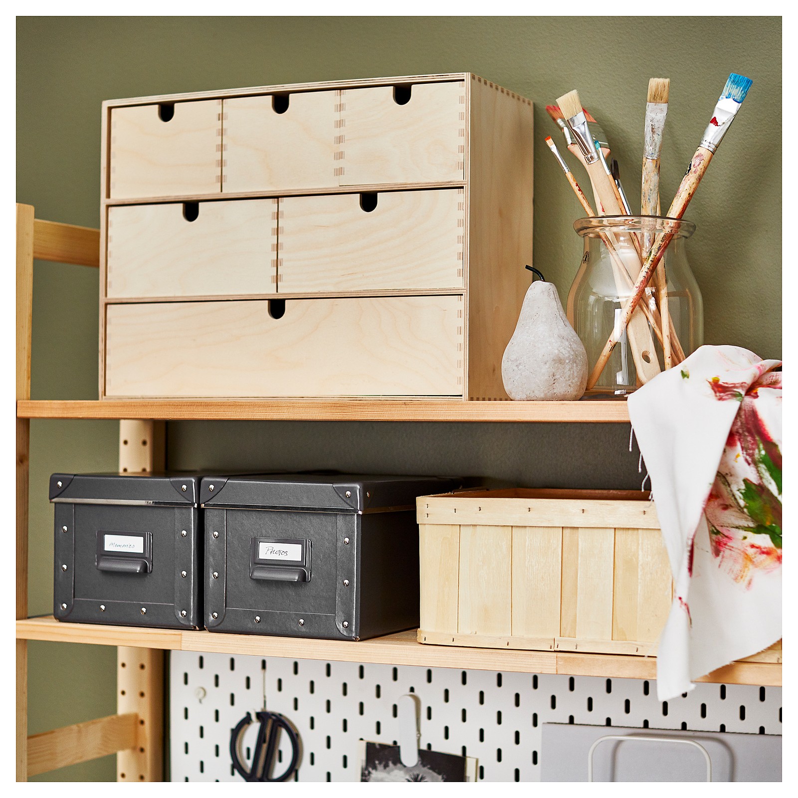 MOPPE Mini storage chest, birch plywood, 16 ½x7x12 5/8" IKEA