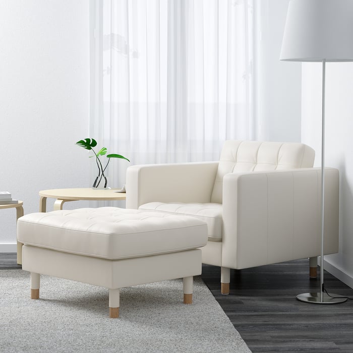 MORABO Armchair, Grann/Bomstad white/wood IKEA