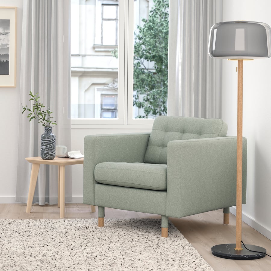 MORABO armchair, Gunnared light green/wood IKEA