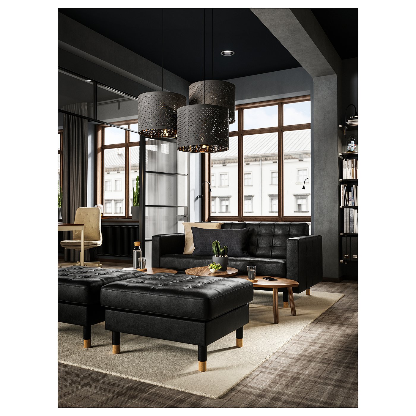 MORABO ottoman, Grann/Bomstad black/wood - IKEA