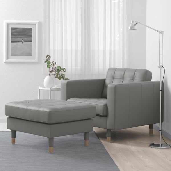 MORABO Ottoman, Grann/Bomstad gray-green/wood