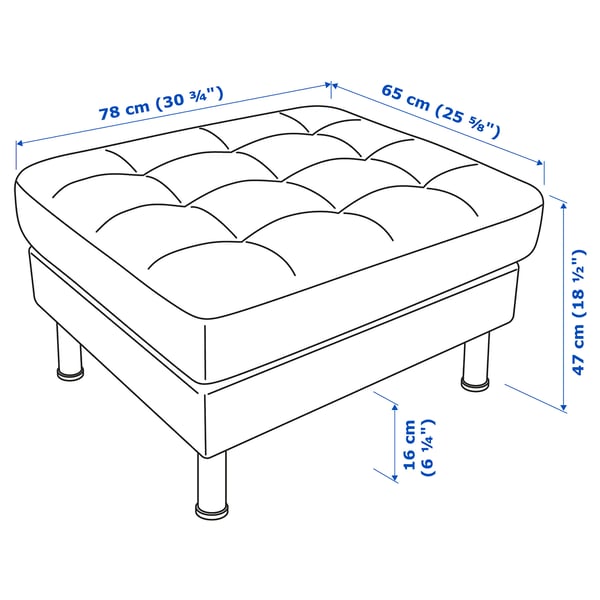 ÄLEBY Ottoman, Gunnared medium gray/dark gray - IKEA