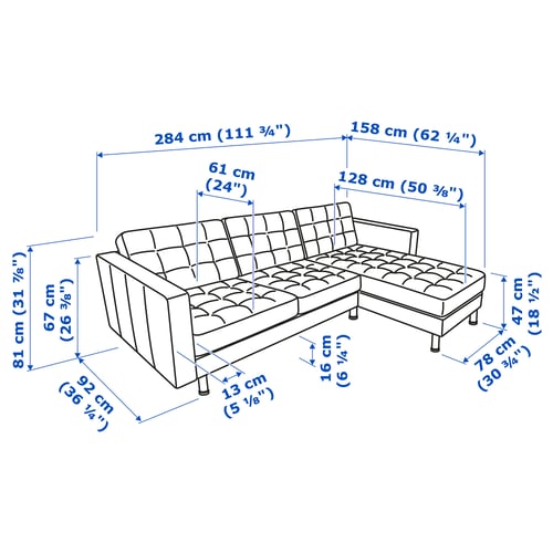 Illustration with measurements for the product: MORABO.