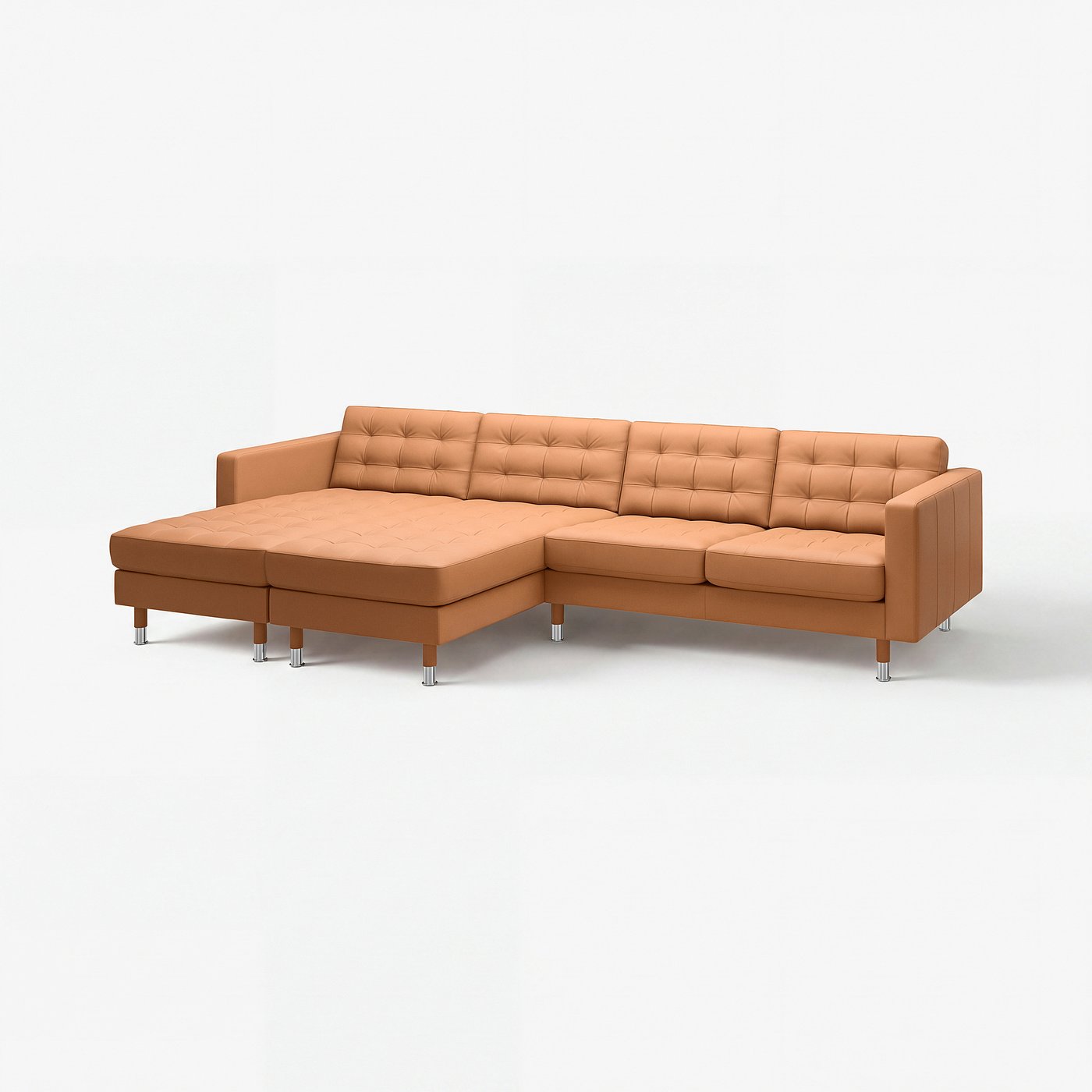 MORABO sectional 4-seat with chaise, Grann/Bomstad golden brown