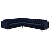 MORABO Sectional, 5-seat corner, Djuparp dark blue/metal