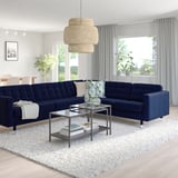 MORABO Sectional, 5-seat corner, Djuparp dark blue/metal