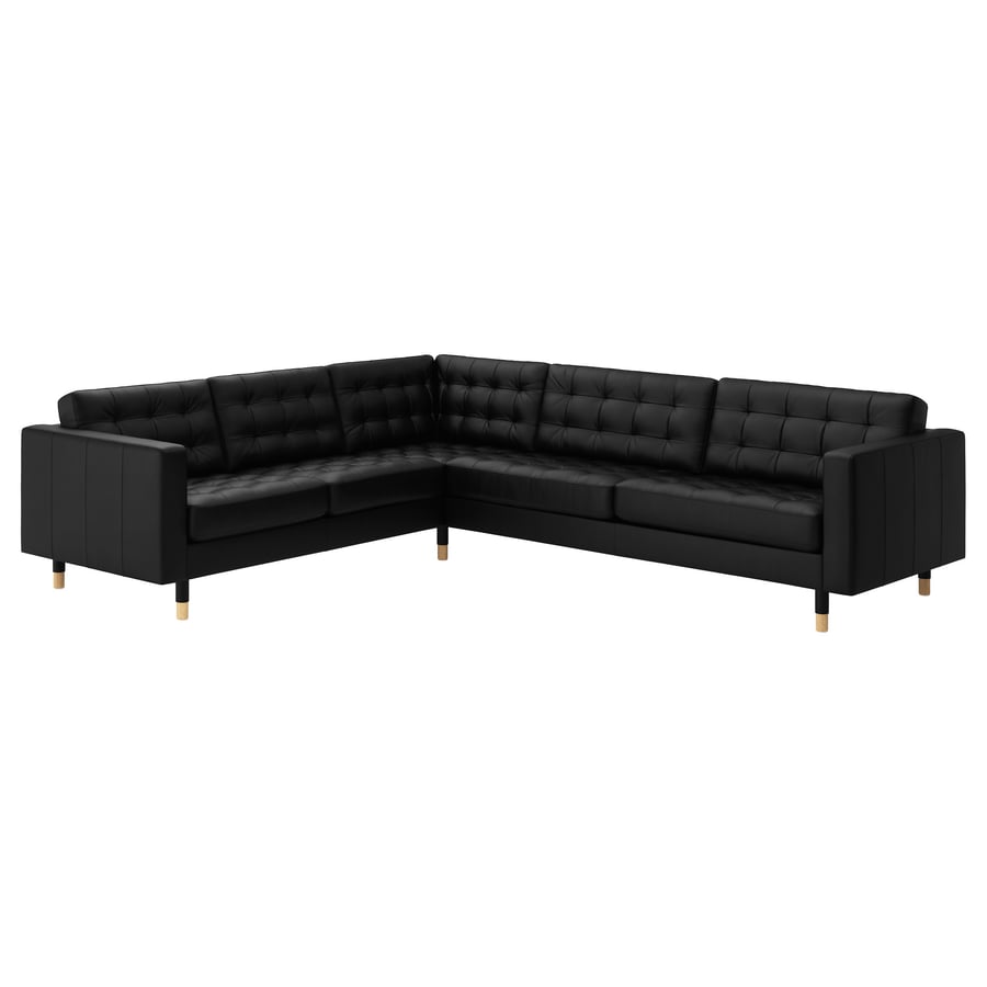 MORABO Sectional, 5-seat corner, Grann/Bomstad black/wood