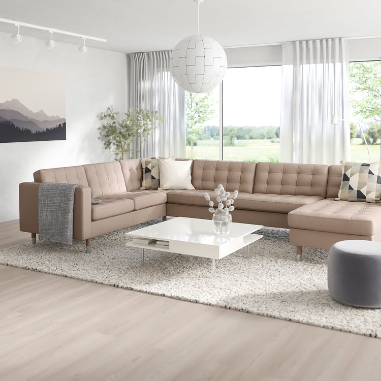 MORABO Sectional, 5seat, Grann/Bomstad dark beige IKEA