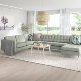 MORABO Sectional, 5-seat, with chaise/Gunnared light green/metal