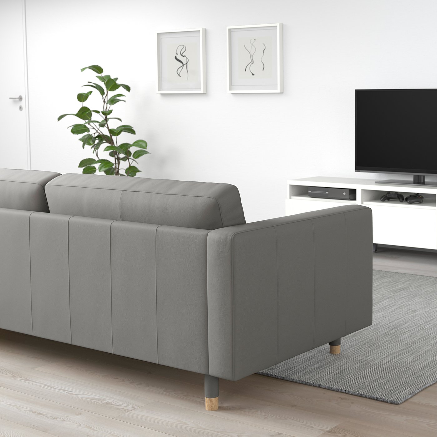 MORABO sectional 6-seat crn/chaise, Grann/Bomstad gray-green/wood MORABO sectional 6-seat crn/chaise, Grann/Bomstad gray-green/wood