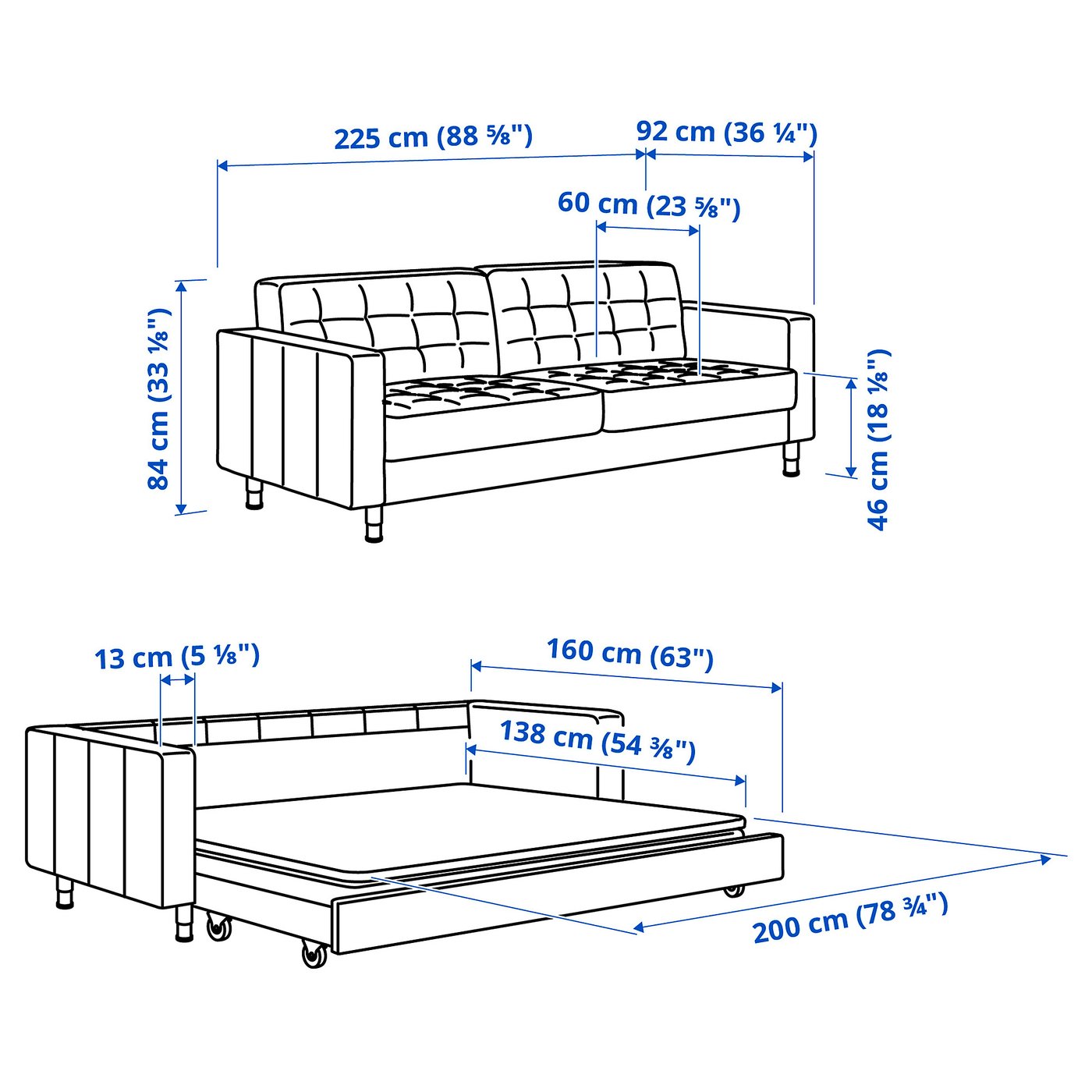 MORABO Sleeper sofa - Grann/Bomstad golden brown/wood