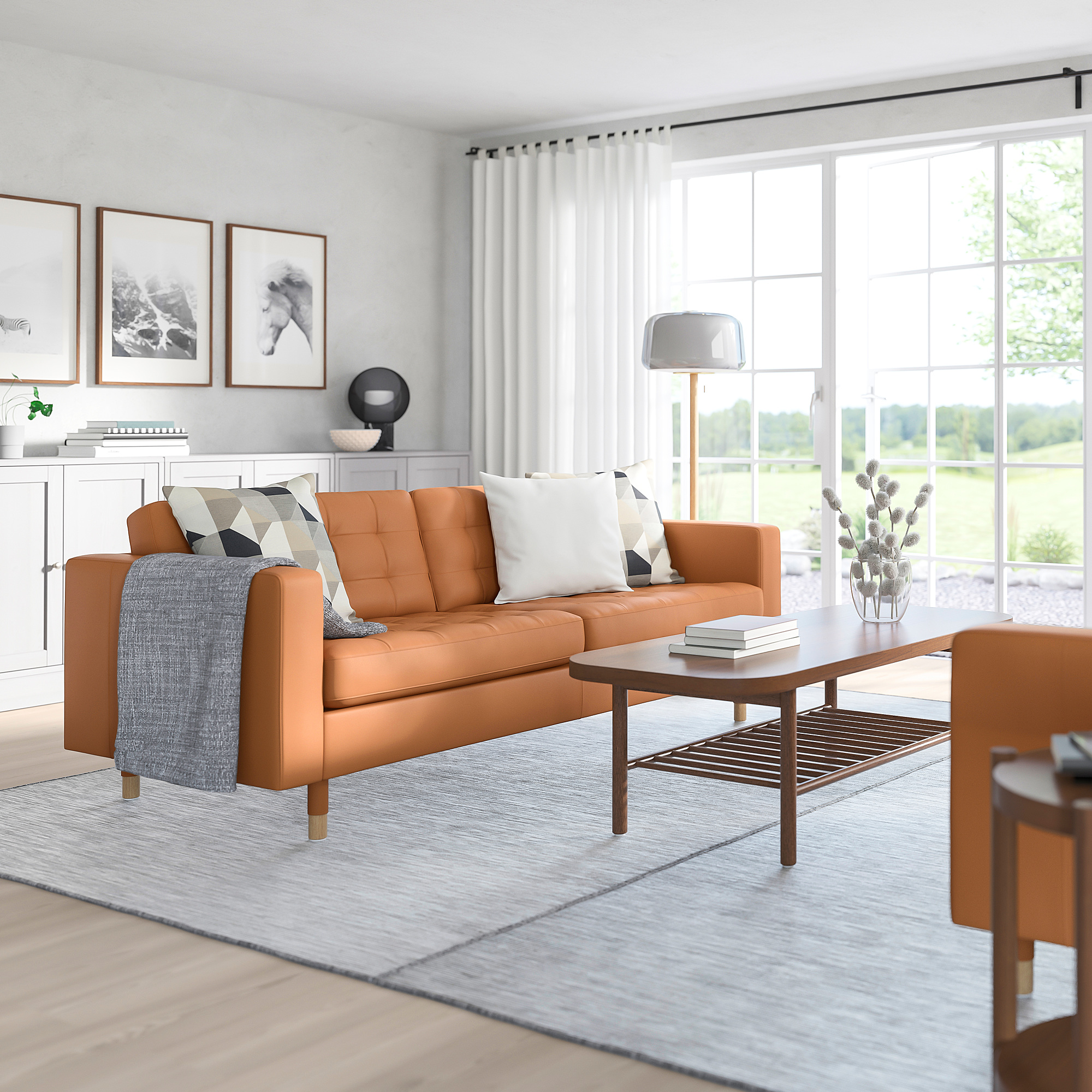 MORABO Sofa, Grann/Bomstad golden brown, Width 81 1/8" Height 31 7/8