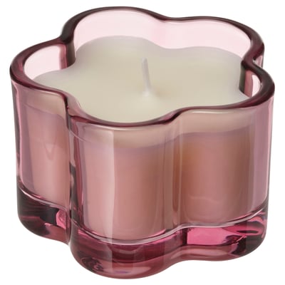 MORKULLA Scented candle in glass, Lilac assorted colors, 12 hr