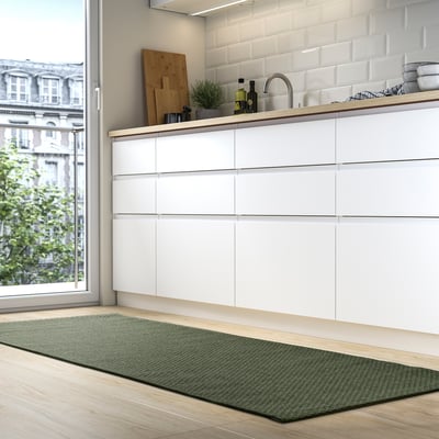 MORUM Rug flatwoven, in/outdoor, dark green, 2 ' 7 "x6 ' 7 "