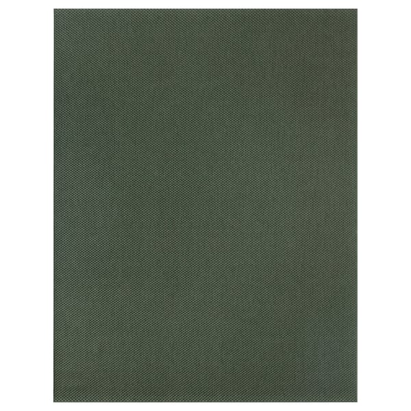 MORUM green outdoor rug, rectangular, woven texture, eco-friendly polypropylene.