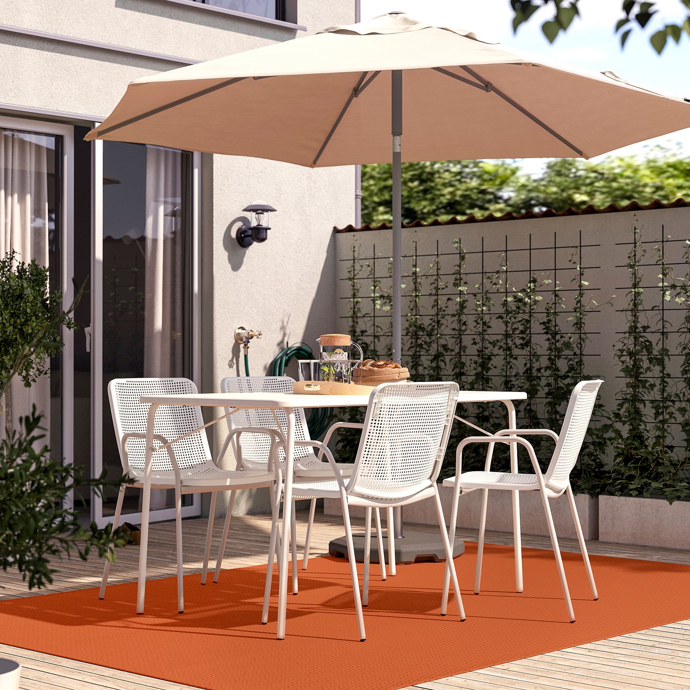 Rug flatwoven, in/outdoor, orange 3