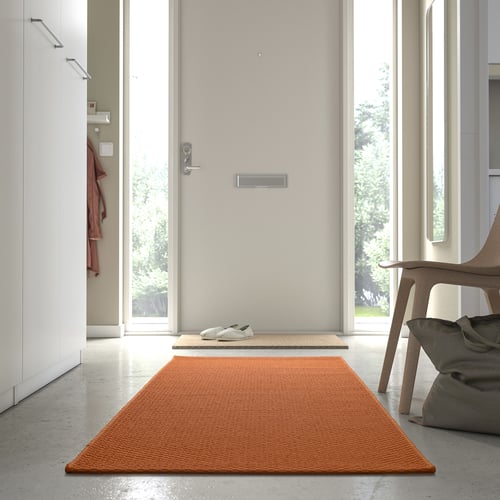 MORUM rug flatwoven, in/outdoor, orange, 2'7
