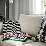 MOSSMOTT Throw, black/white, 51x67 "