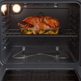 MOTSVARIG Range with glass ceramic cooktop, black Stainless steel