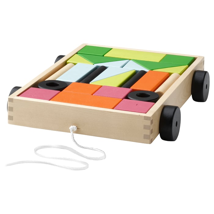 MULA 24 building blocks with wagon IKEA
