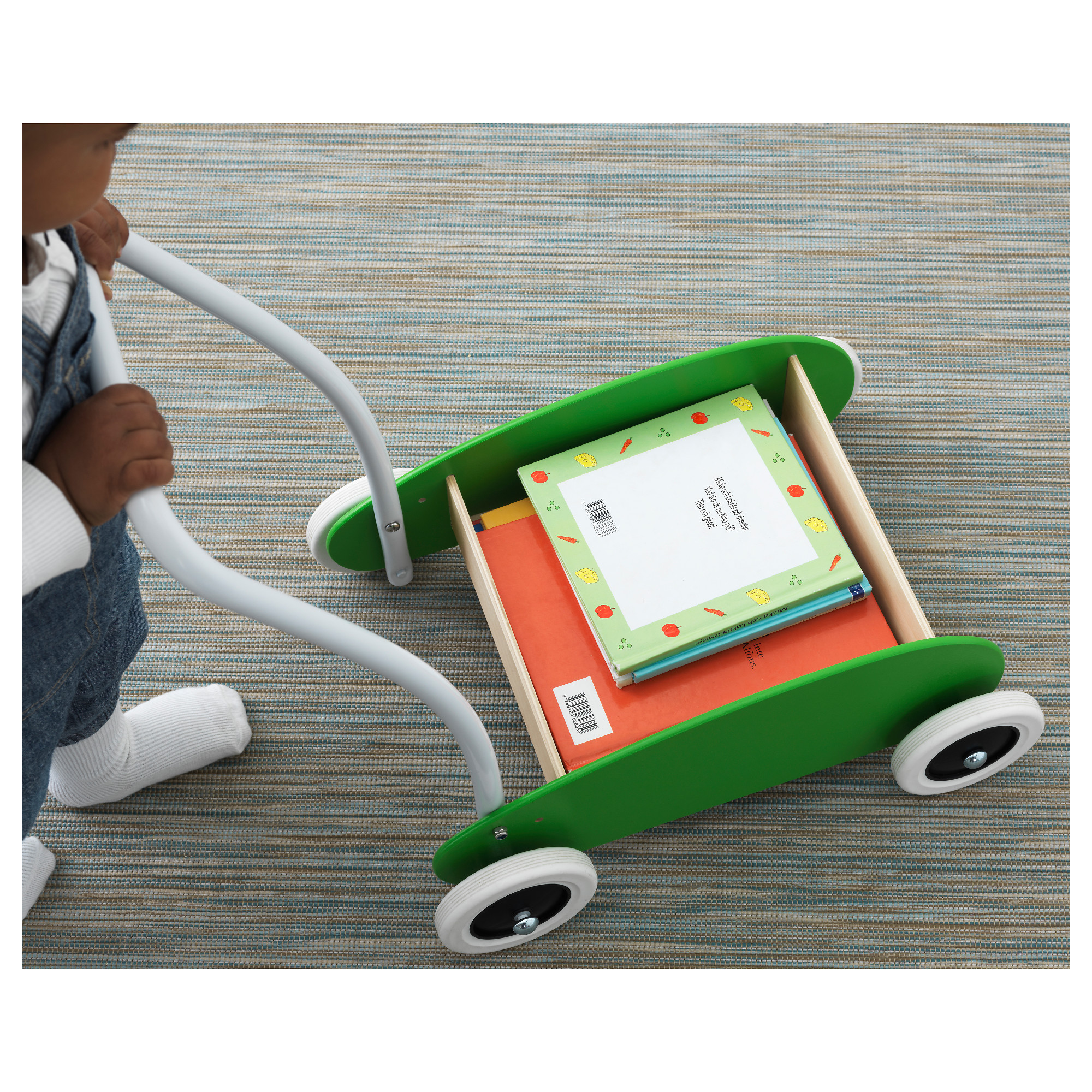 MULA Toddle wagon/walker, green, birch IKEA