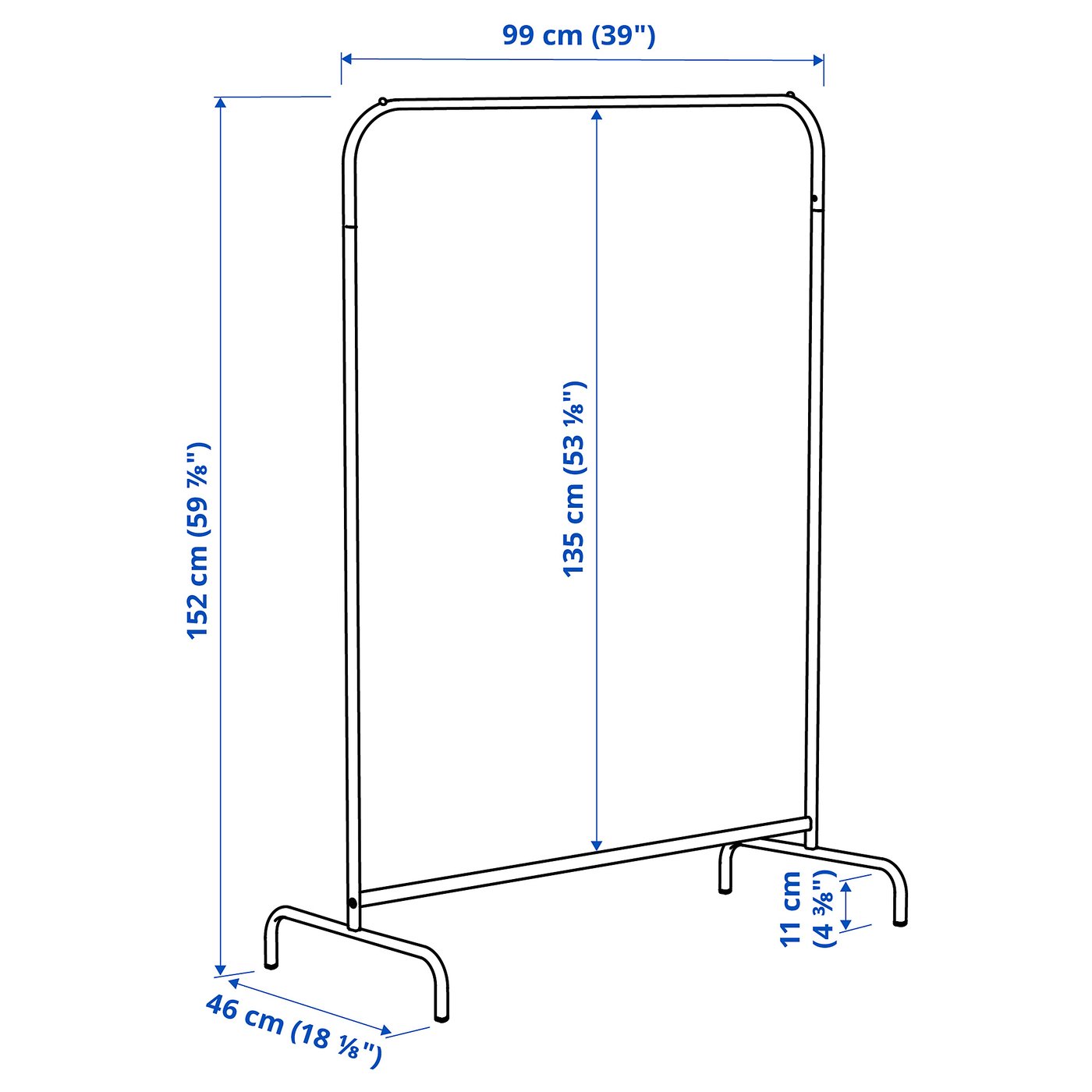 MULIG Clothes rack, white, 39x18 1/8