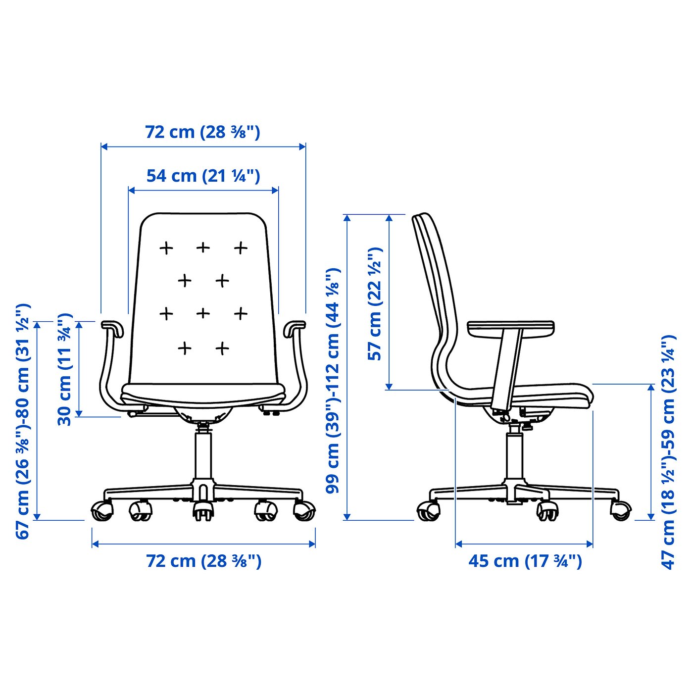 MULLFJÄLLET conference chair with casters, Naggen dark gray