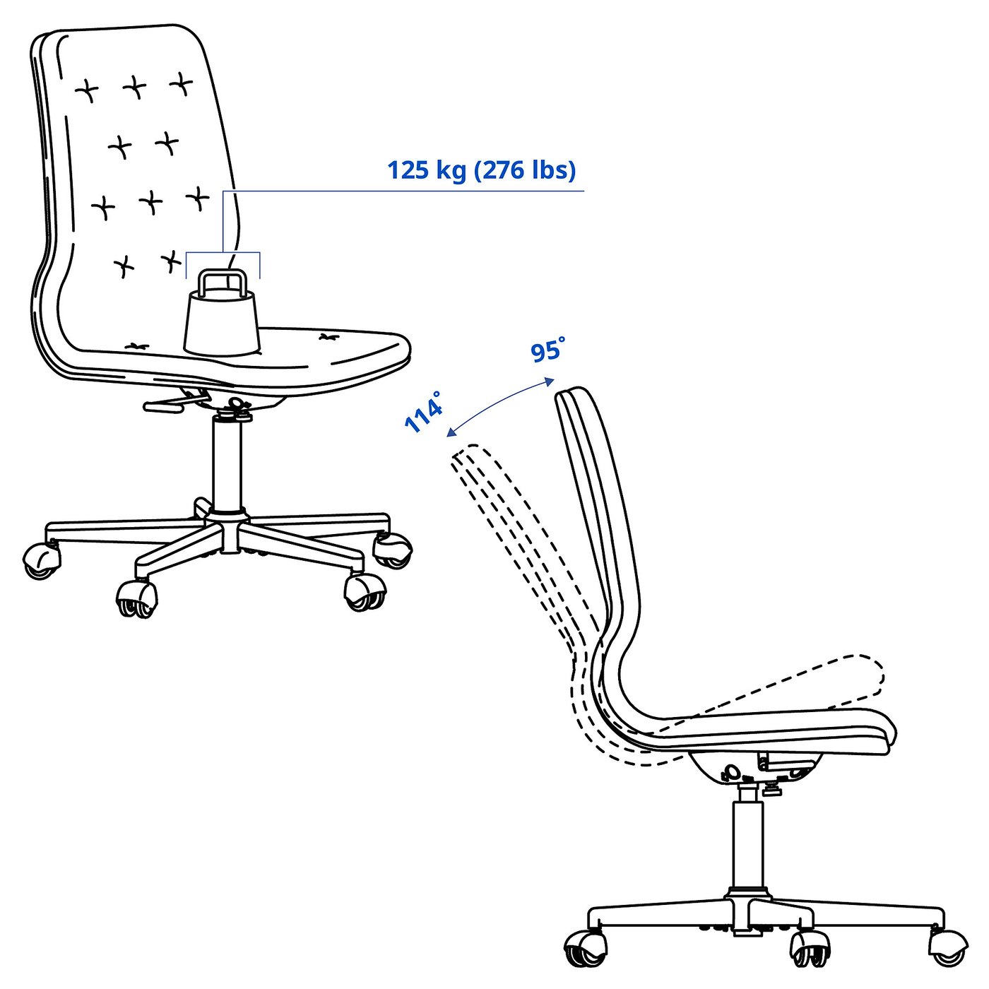 MULLFJÄLLET ムッルフェレット会議用チェア キャスター付き MULLFJÄLLET conference chair with casters, Naggen dark gray