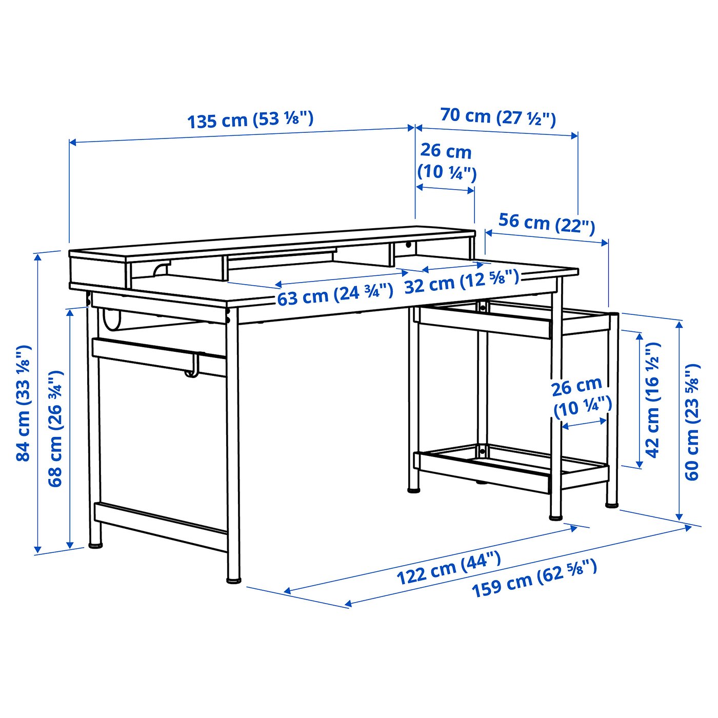 MULLSJÖ Dark Gray Desk and Chair Set - IKEA