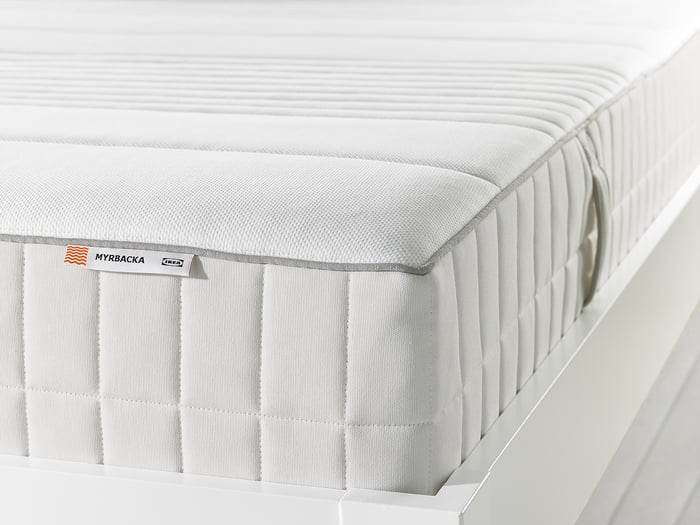 MYRBACKA Foam mattress, plush, white, Full IKEA
