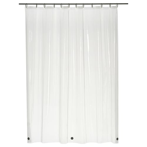 NÄLK Shower curtain liner, clear, 71x71 "