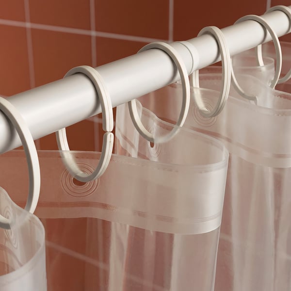 NÄLK Shower curtain liner, clear, 71x71 "