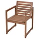 NÄMMARÖ Armchair, outdoor, light brown stained