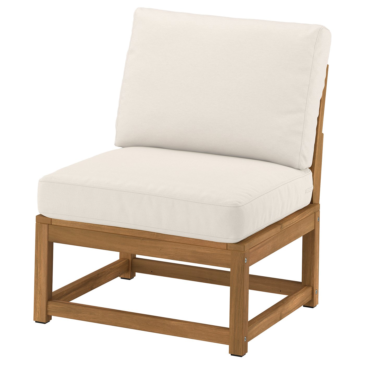 NÄMMARÖ chair, outdoor, light brown stained/Frösön/Duvholmen beige