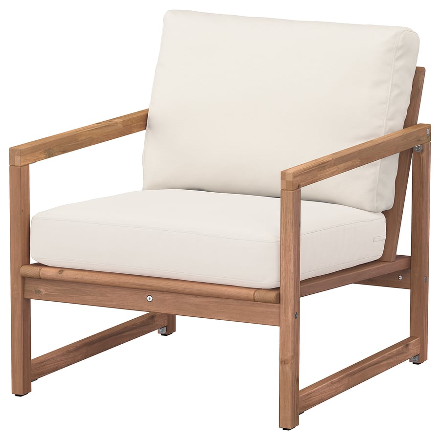 NÄMMARÖ lounge chair, outdoor, light brown stained/Frösön/Duvholmen