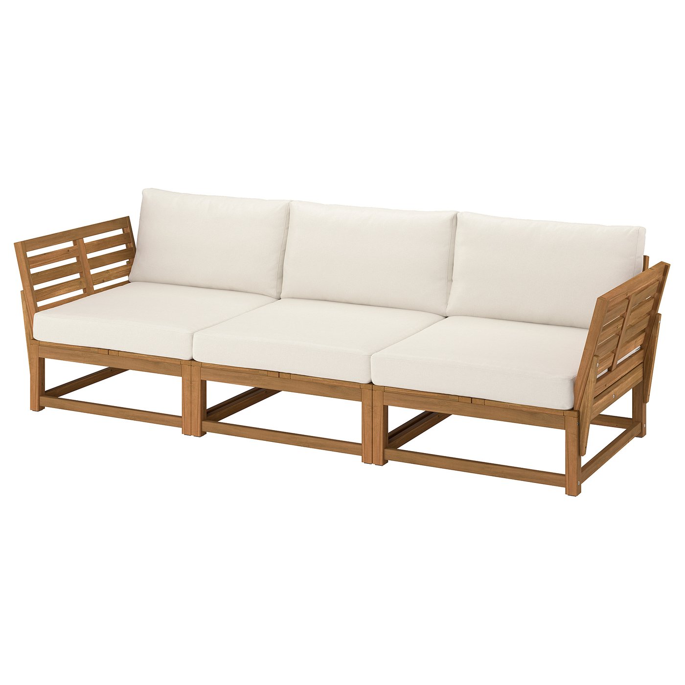 NÄMMARÖ sectional, 3-seat, outdoor armrests/light brown stained NÄMMARÖ sectional, 3-seat, outdoor armrests/light brown stained