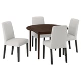 NÄSINGE / BERGMUND Table and 4 chairs, dark brown stained beech veneer/Orrsta light grey black, 47 1/4 "
