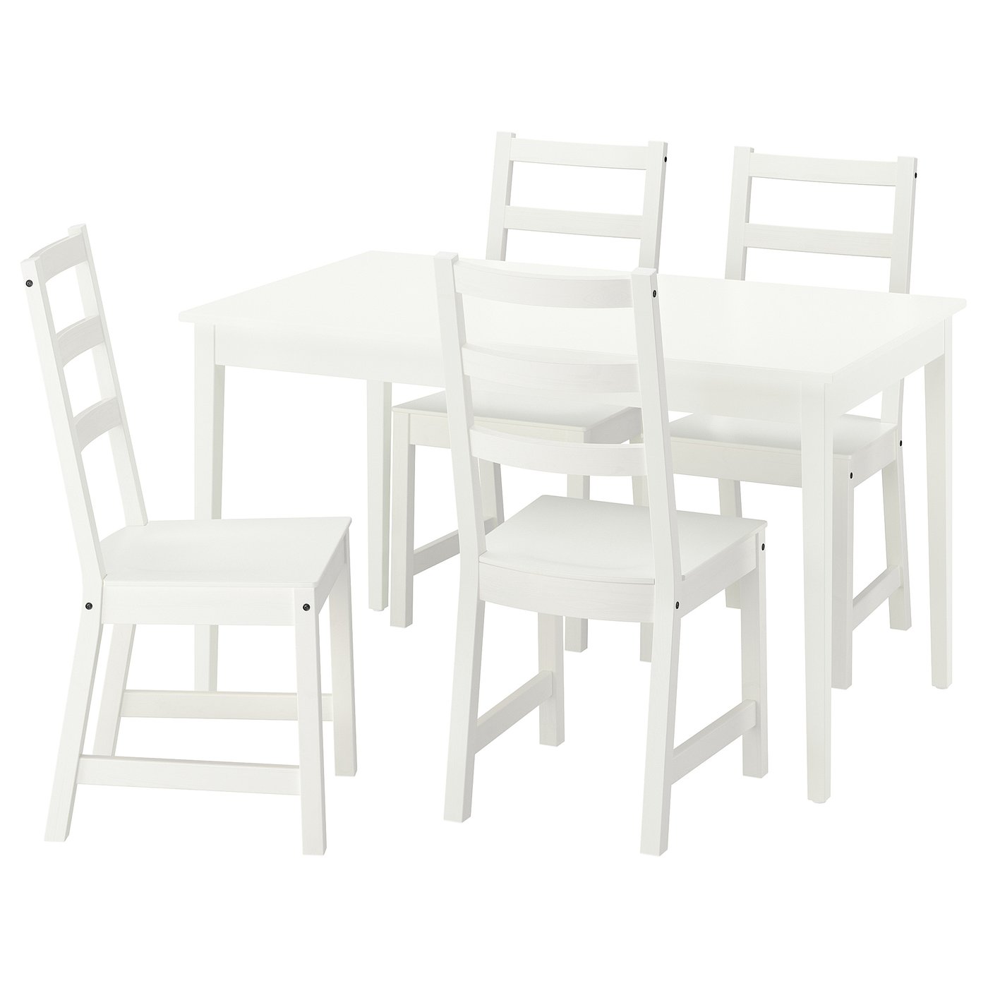 Table And 4 Chairs, White/White