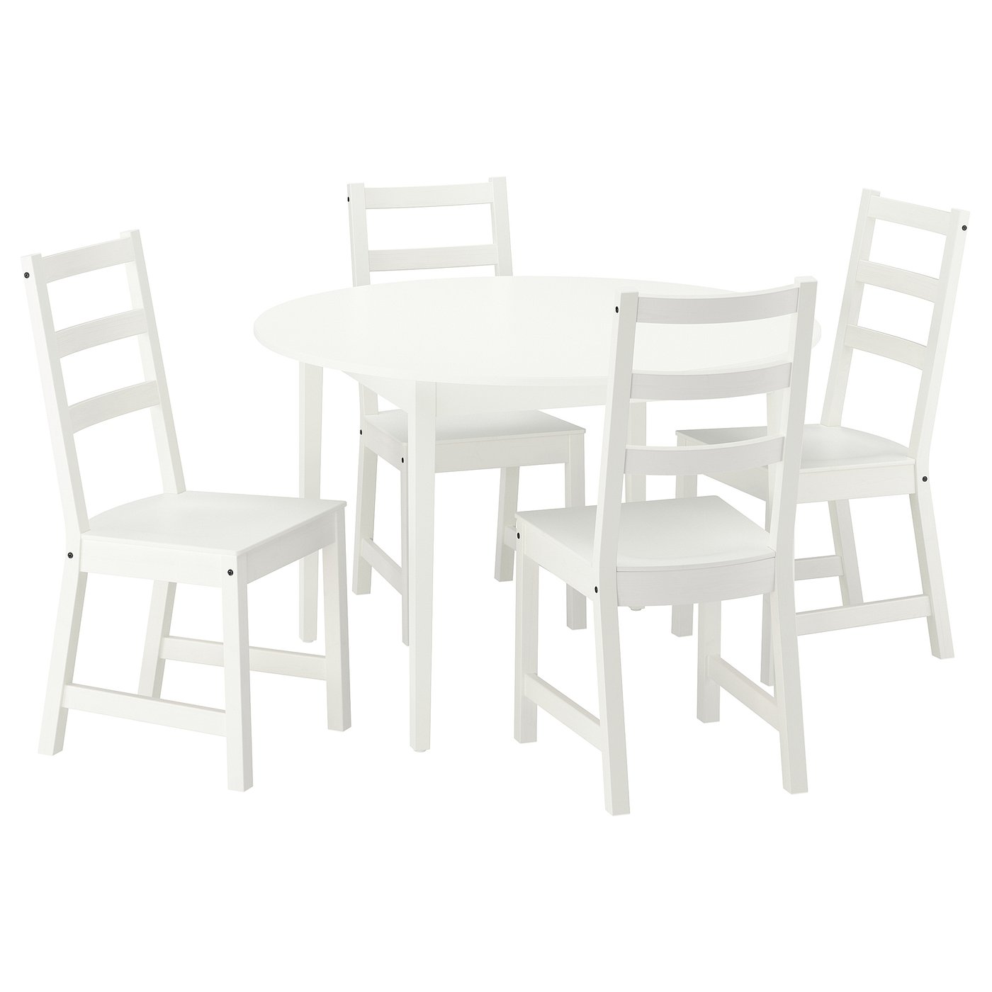 Table And 4 Chairs, White/White