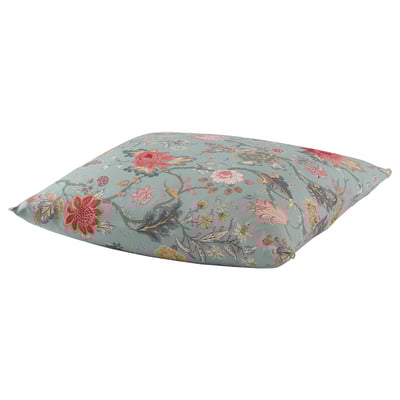 NÄSSELKLOCKA Pillowcase, light green-gray/multicolor, 26x26 "