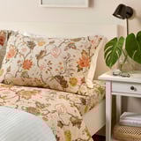 NÄSSELKLOCKA Sheet set, light grey-beige, Queen