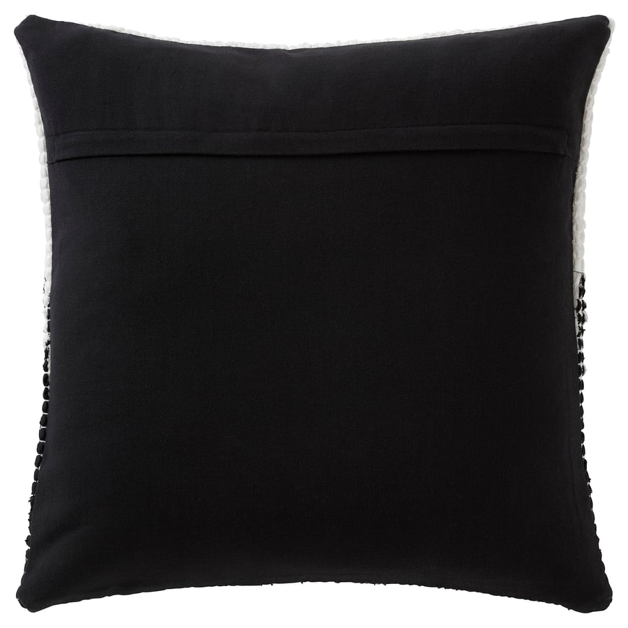 NÄSSELMAL cushion cover, handmade/black/white, 20x20" IKEA