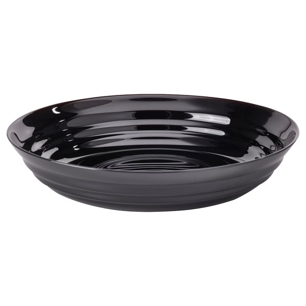 NÄTBARB Deep plate/bowl, black, 7 ½ "