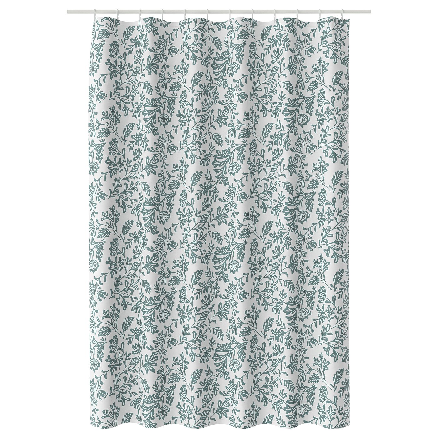 Shower Curtain, Gray-Turquoise/Floral Pattern