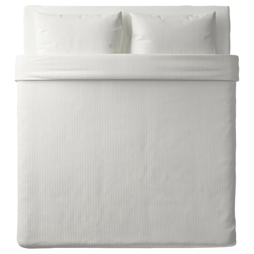 NATTJASMIN Duvet cover and pillowcase(s), white, King