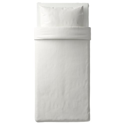 NATTJASMIN Duvet cover and pillowcase(s), white, Twin