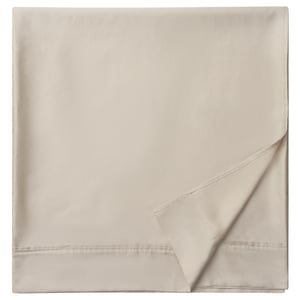 NATTJASMIN sheets, beige, folded, silky, pleated edge, cotton-lyocell blend.