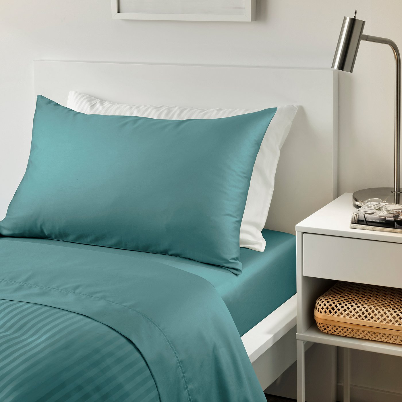 NATTJASMIN flat sheet, blue-green, Twin/Twin X-long - IKEA