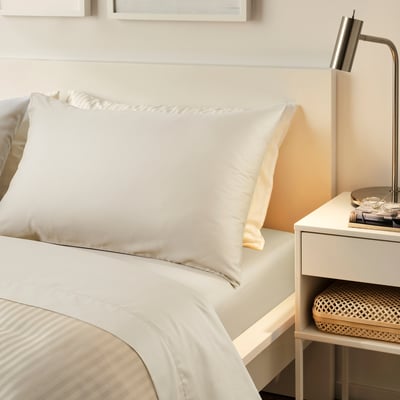 NATTJASMIN Flat sheet, light beige, Full/Double